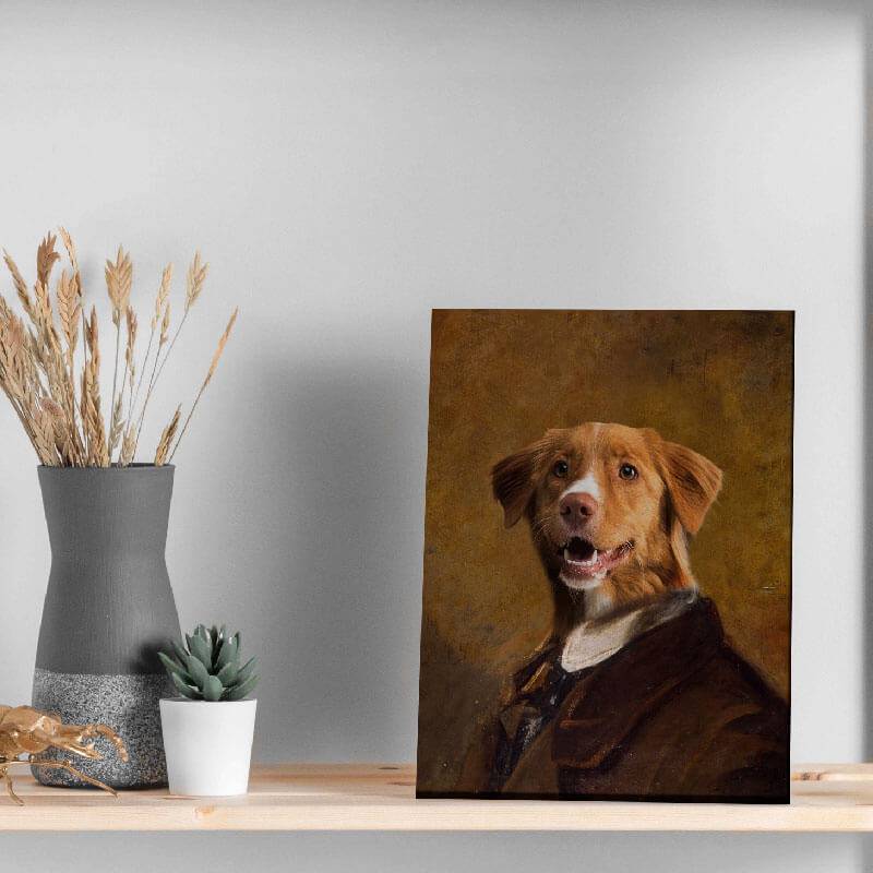 Traditional Dog Portrait Pet Painting Canvas