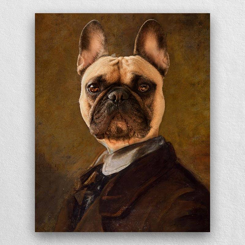 Traditional Dog Portrait Pet Painting Canvas