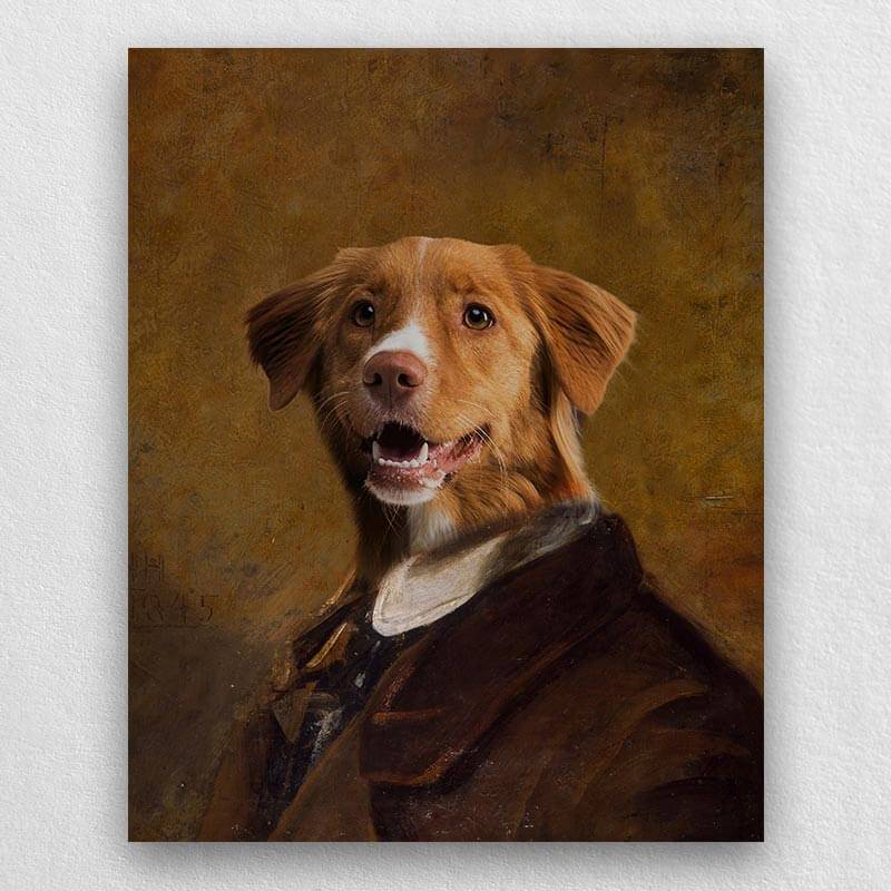 Traditional Dog Portrait Pet Painting Canvas