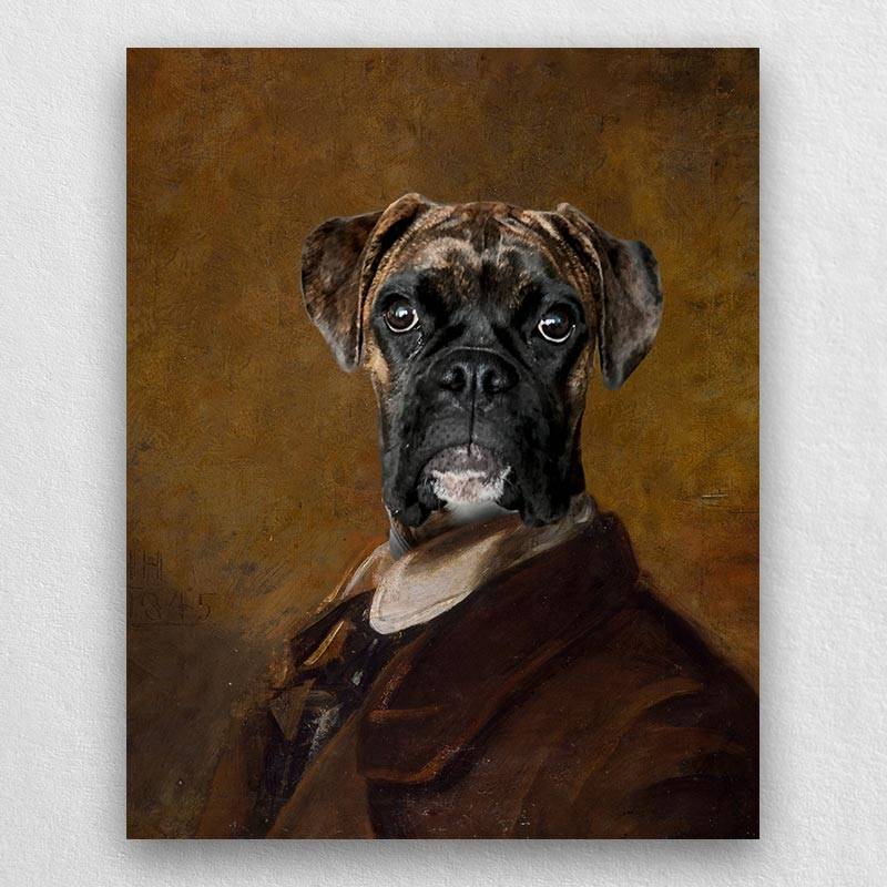 Traditional Dog Portrait Pet Painting Canvas