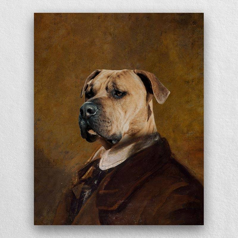 Traditional Dog Portrait Pet Painting Canvas