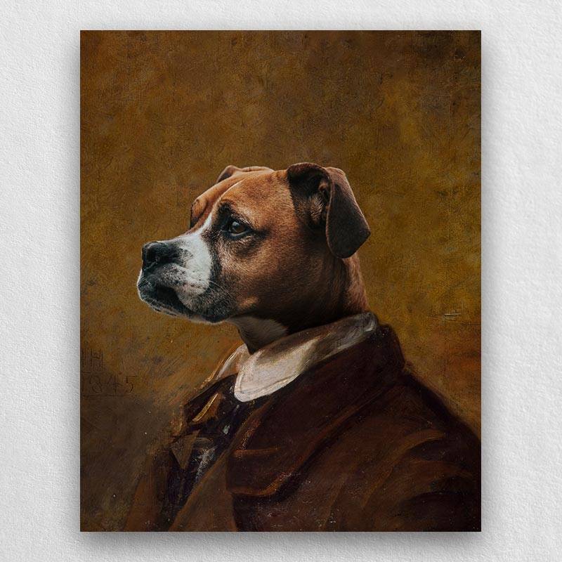 Traditional Dog Portrait Pet Painting Canvas