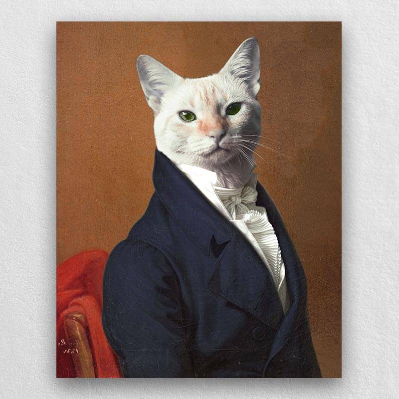 Renaissance Portraits Dog Cat Pet Portrait In Suit