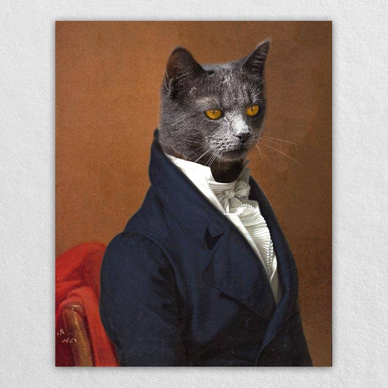 Renaissance Portraits Dog Cat Pet Portrait In Suit