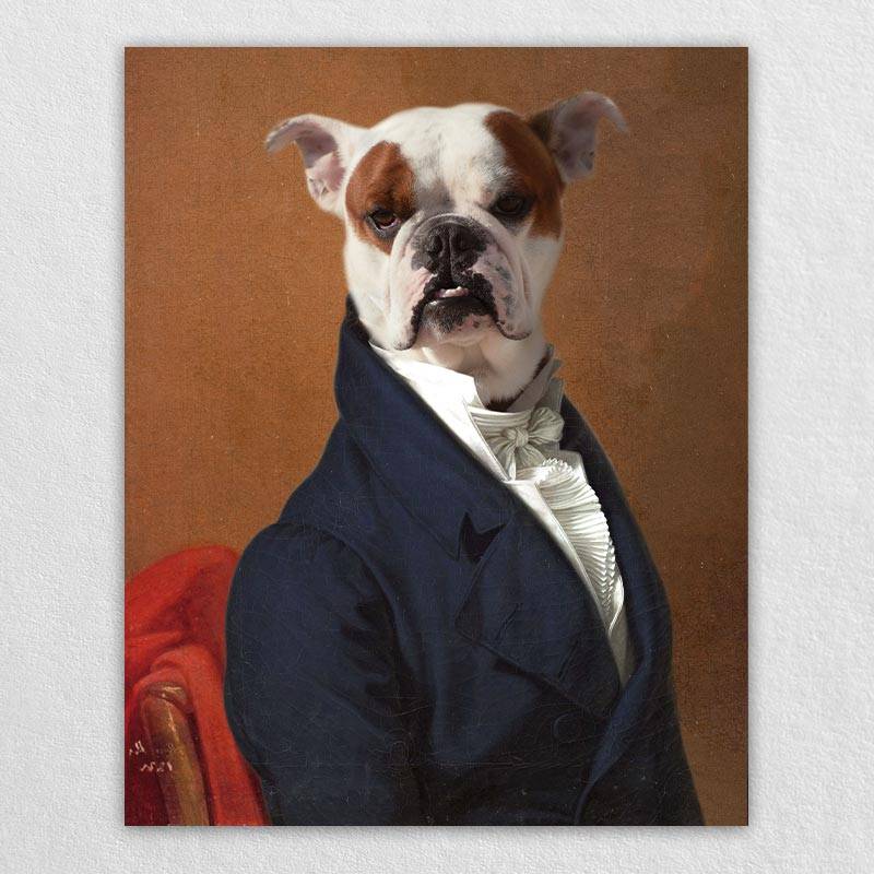 Renaissance Portraits Dog Cat Pet Portrait In Suit