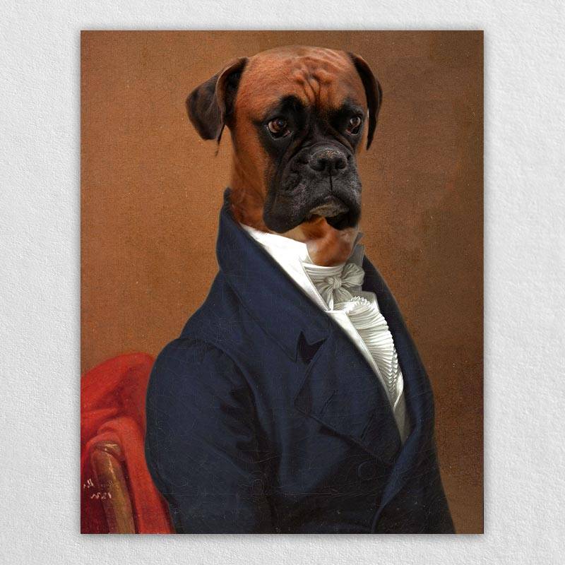 Renaissance Portraits Dog Cat Pet Portrait In Suit