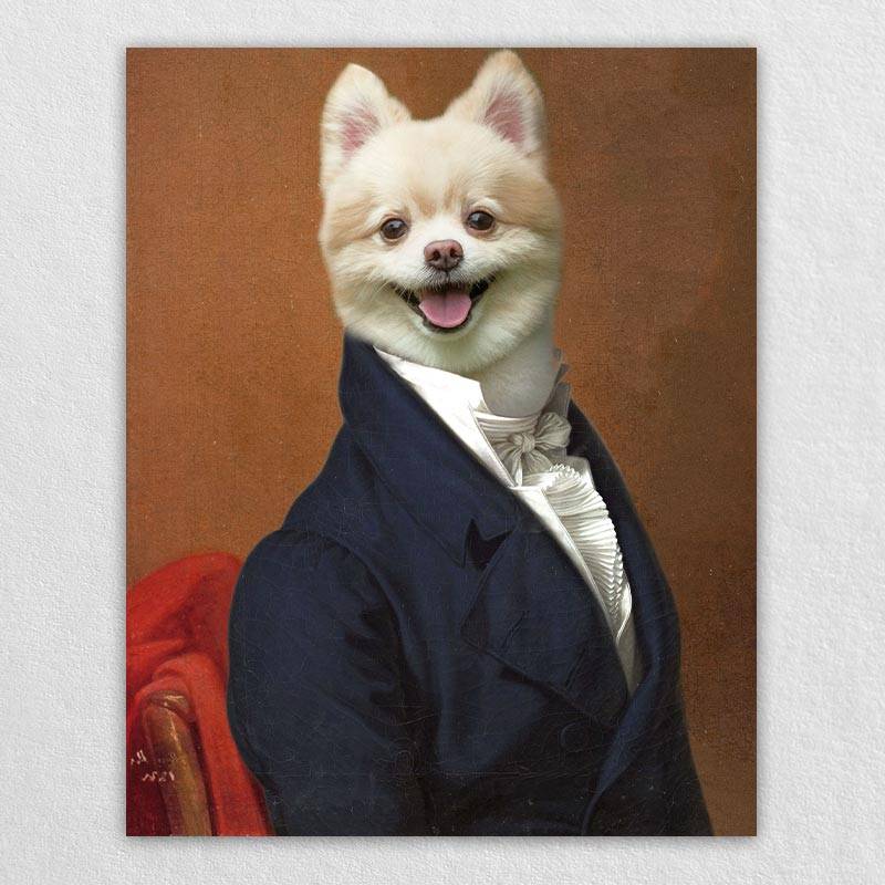 Renaissance Portraits Dog Cat Pet Portrait In Suit