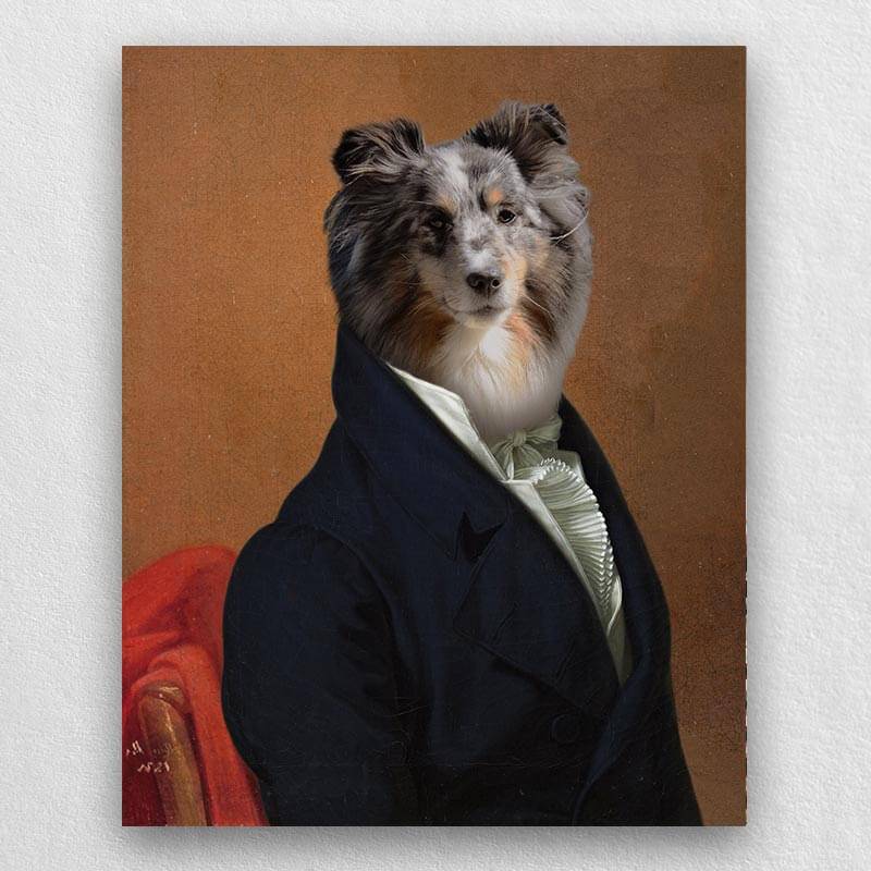 Renaissance Portraits Dog Cat Pet Portrait In Suit