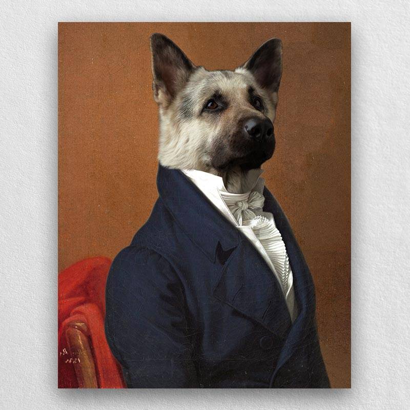 Renaissance Portraits Dog Cat Pet Portrait In Suit