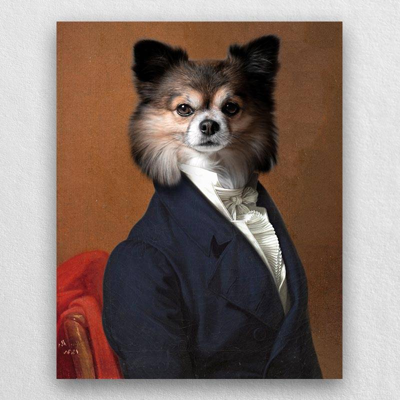 Renaissance Portraits Dog Cat Pet Portrait In Suit