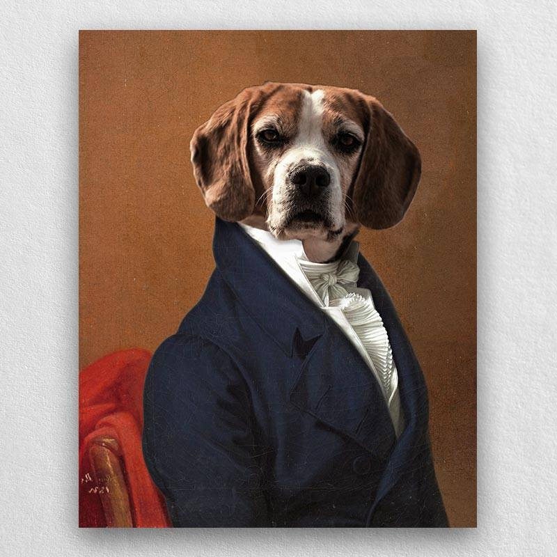 Renaissance Portraits Dog Cat Pet Portrait In Suit