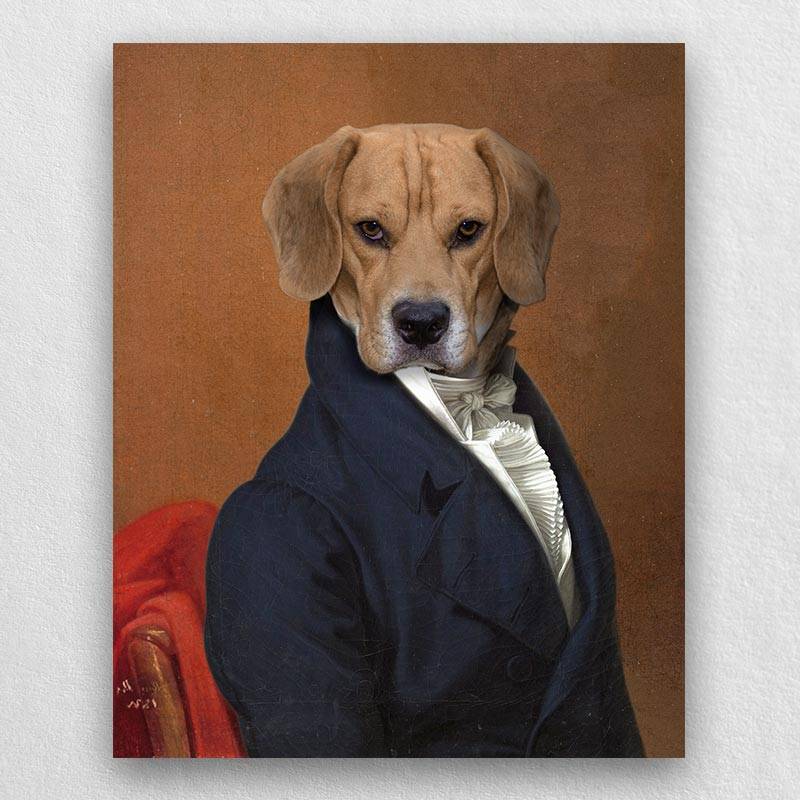 Renaissance Portraits Dog Cat Pet Portrait In Suit