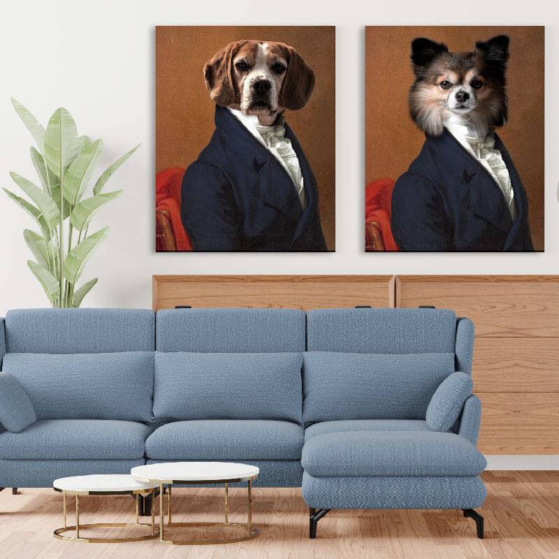 Renaissance Portraits Dog Cat Pet Portrait In Suit