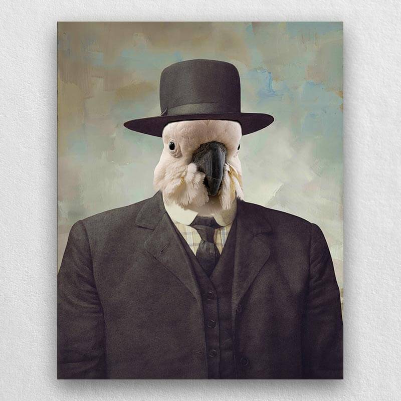 Pet In Suit With Hat Portrait Pet Creations Art