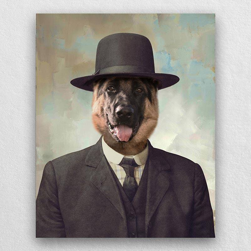 Pet In Suit With Hat Portrait Pet Creations Art