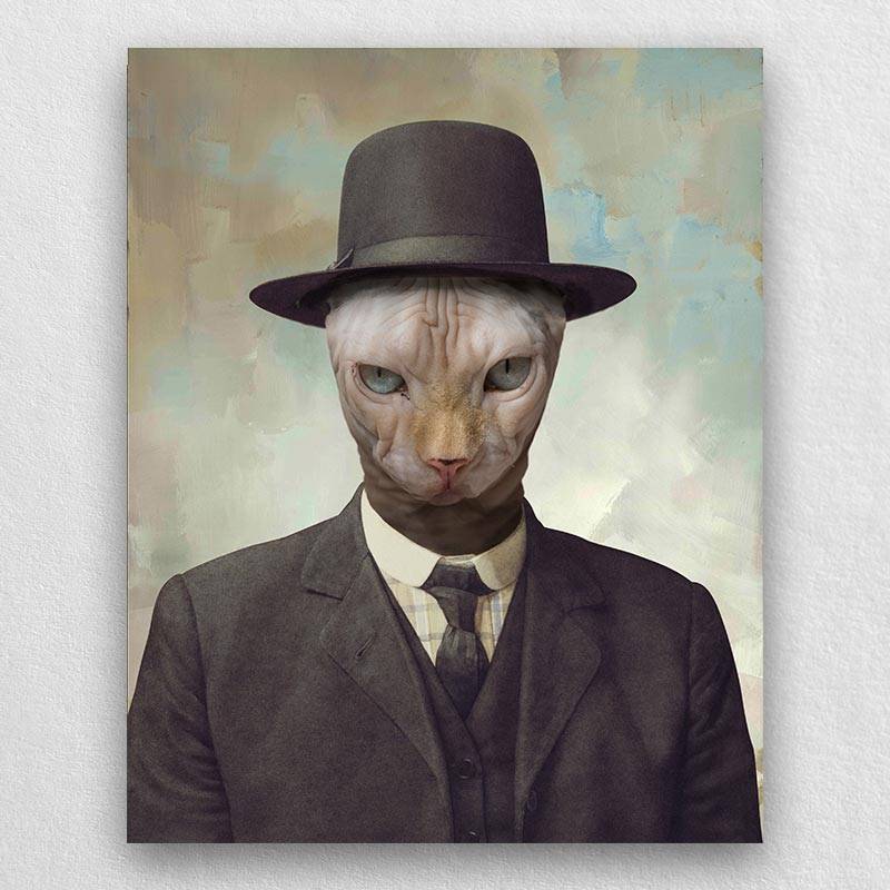 Pet In Suit With Hat Portrait Pet Creations Art