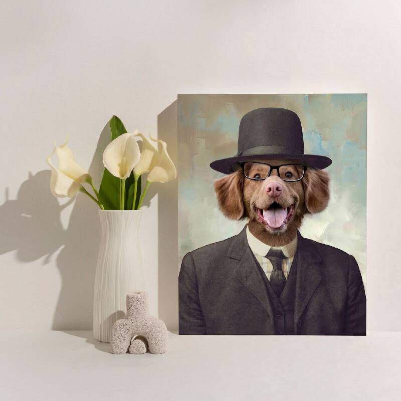 Pet In Suit With Hat Portrait Pet Creations Art