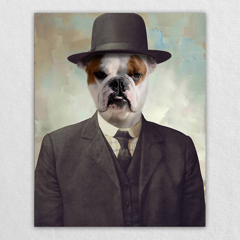 Pet In Suit With Hat Portrait Pet Creations Art