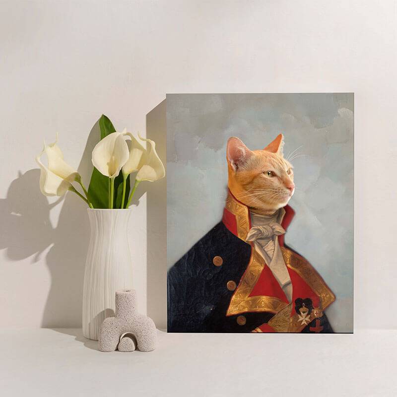 Military Officer Pet Paintings Royal Canvas Painting Dog