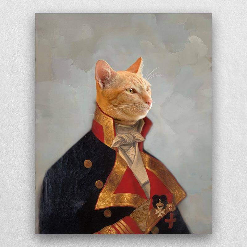 Military Officer Pet Paintings Royal Canvas Painting Dog