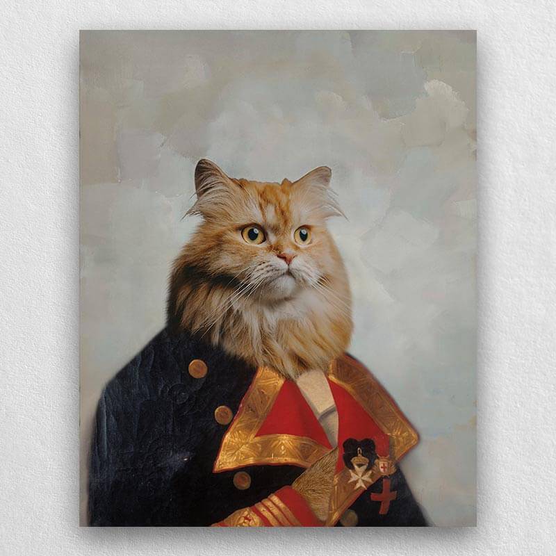 Military Officer Pet Paintings Royal Canvas Painting Dog