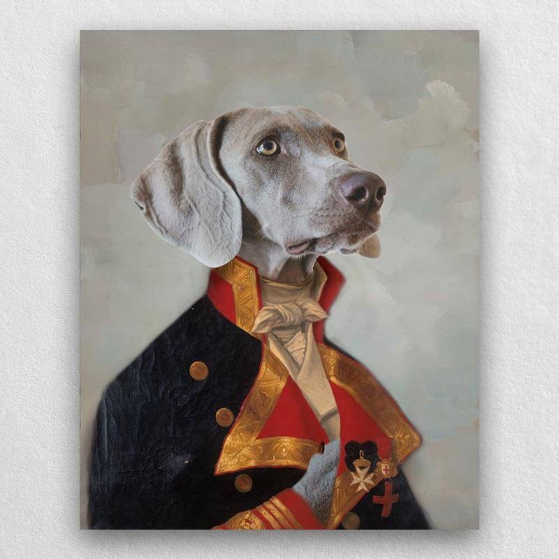 Military Officer Pet Paintings Royal Canvas Painting Dog