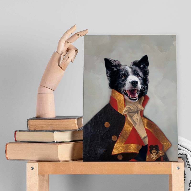 Military Officer Pet Paintings Royal Canvas Painting Dog