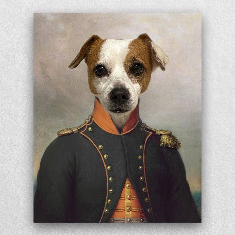 Admiral Of France Pet Custom Portrait Canvas Painting