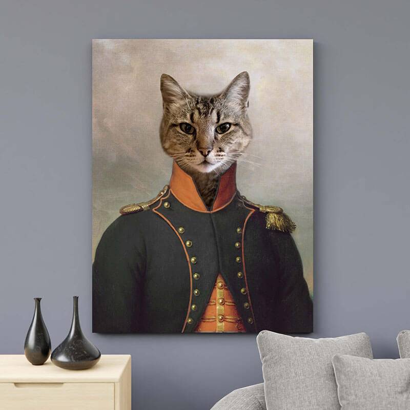 Admiral Of France Pet Custom Portrait Canvas Painting