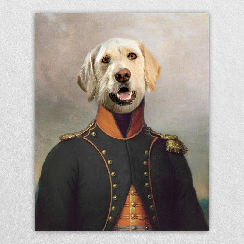 Admiral Of France Pet Custom Portrait Canvas Painting