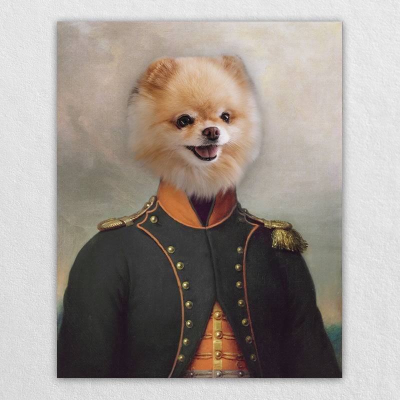 Admiral Of France Pet Custom Portrait Canvas Painting