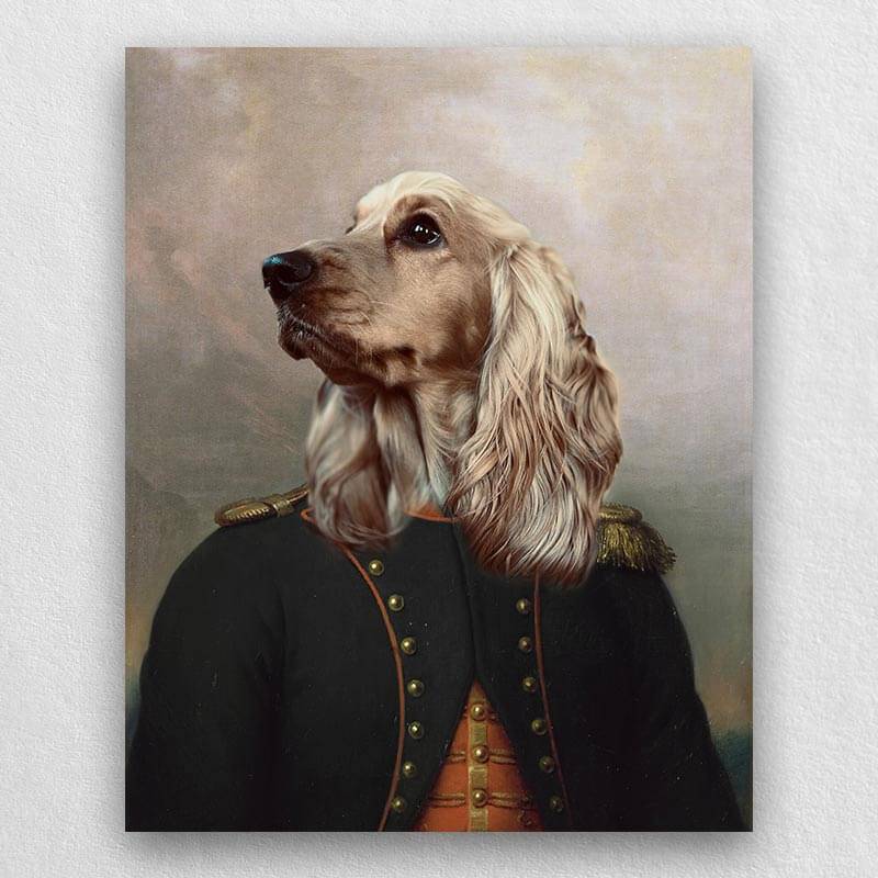 Admiral Of France Pet Custom Portrait Canvas Painting