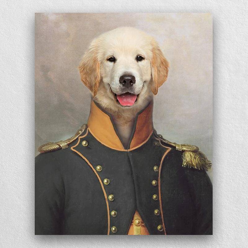 Admiral Of France Pet Custom Portrait Canvas Painting