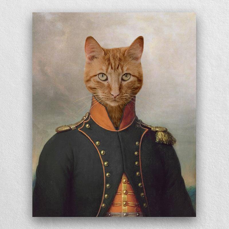 Admiral Of France Pet Custom Portrait Canvas Painting