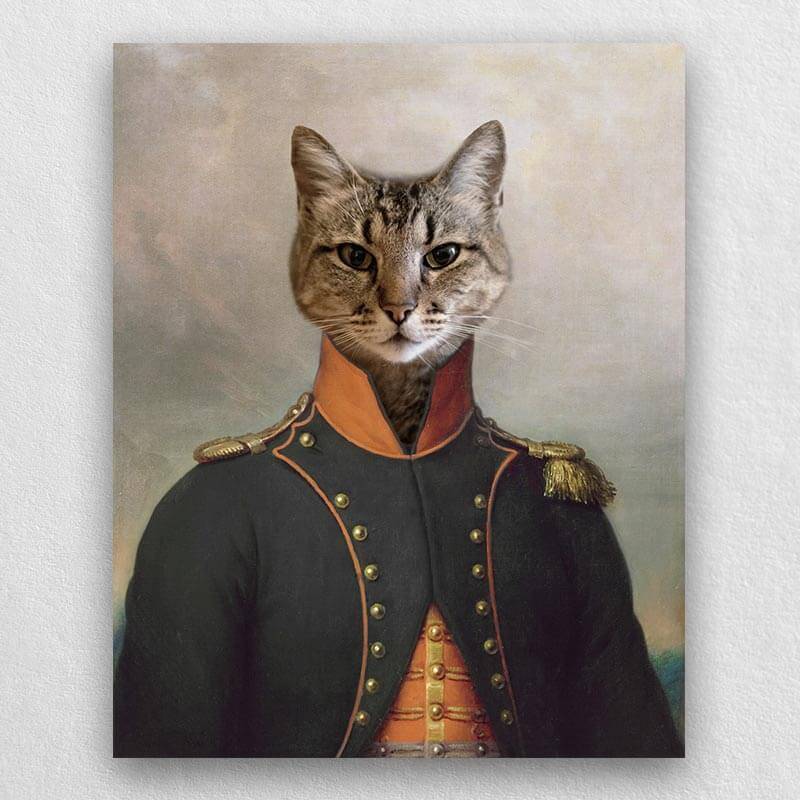 Admiral Of France Pet Custom Portrait Canvas Painting