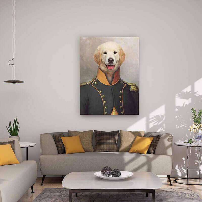 Admiral Of France Pet Custom Portrait Canvas Painting