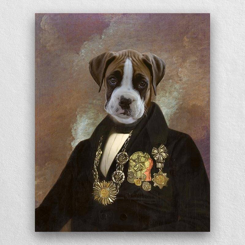 Military Portrait Pet Painting Custom Pet Portrait Art