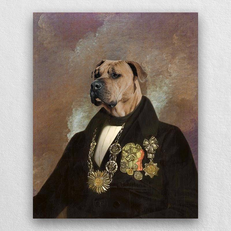 Military Portrait Pet Painting Custom Pet Portrait Art