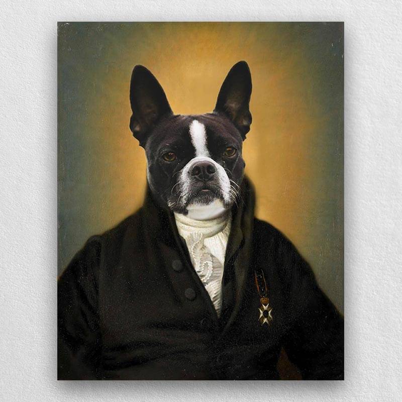 Jurist Custom Animal Painting Portrait Vintage Dog Painting