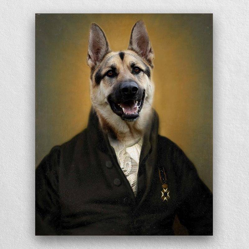 Jurist Custom Animal Painting Portrait Vintage Dog Painting