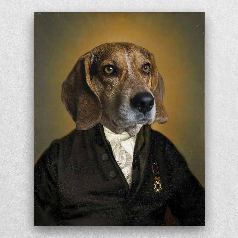 Jurist Custom Animal Painting Portrait Vintage Dog Painting