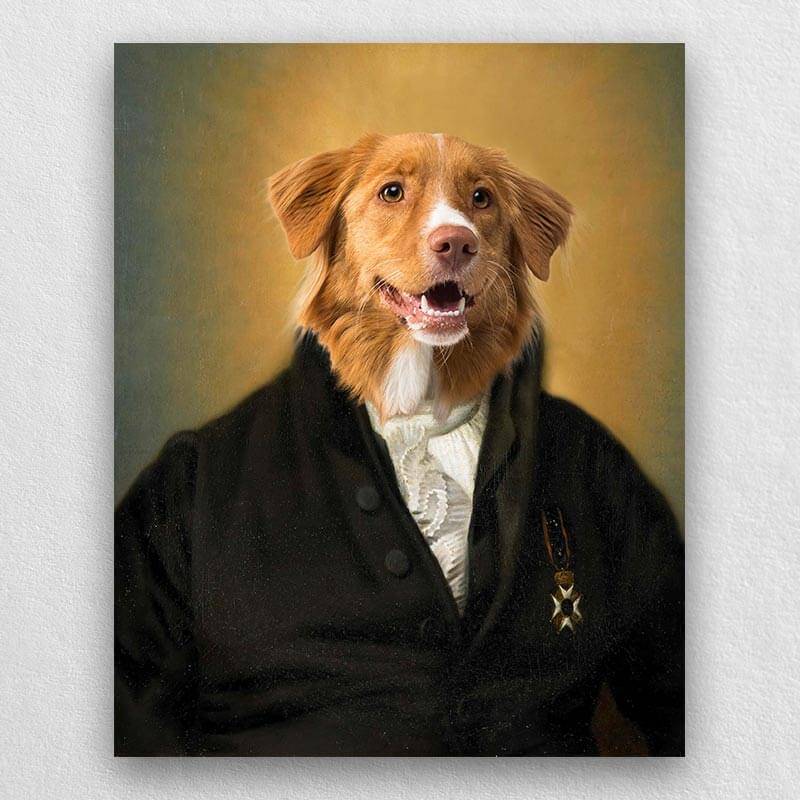 Jurist Custom Animal Painting Portrait Vintage Dog Painting