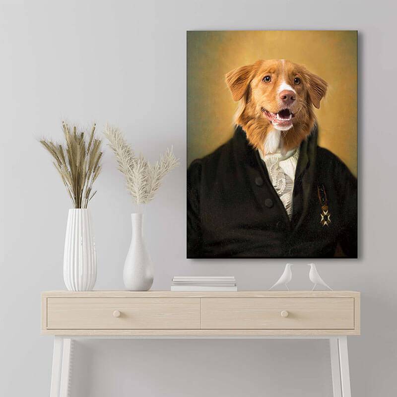 Jurist Custom Animal Painting Portrait Vintage Dog Painting