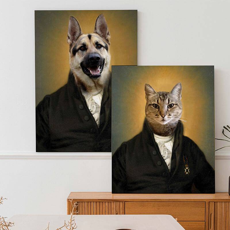 Jurist Custom Animal Painting Portrait Vintage Dog Painting