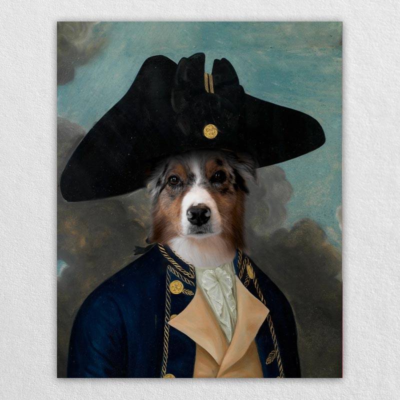 Captain Joseph Funny Pet Portrait Canvas Pets In Art