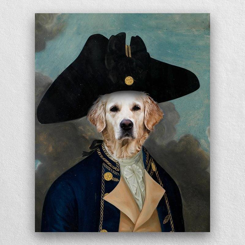 Captain Joseph Funny Pet Portrait Canvas Pets In Art