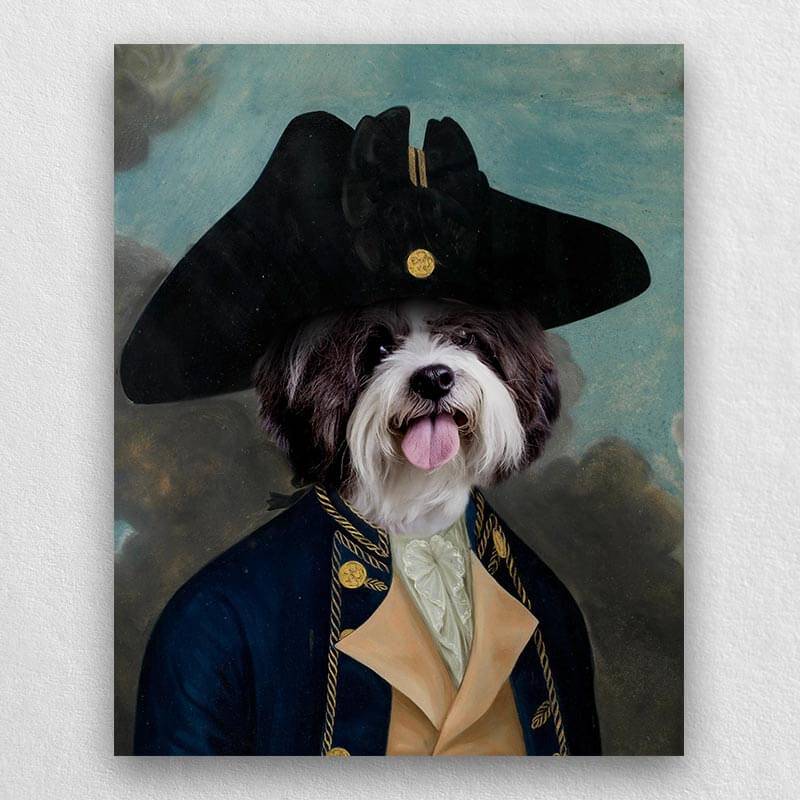 Captain Joseph Funny Pet Portrait Canvas Pets In Art