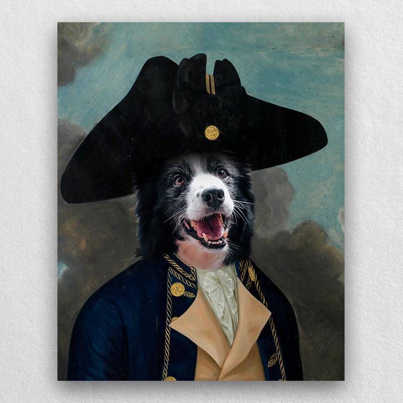 Captain Joseph Funny Pet Portrait Canvas Pets In Art