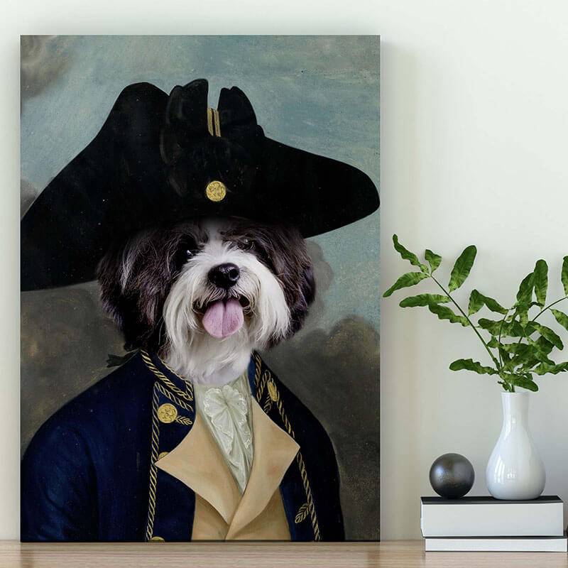 Captain Joseph Funny Pet Portrait Canvas Pets In Art