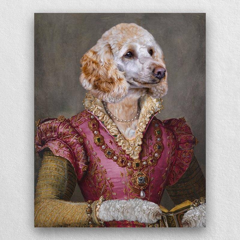 Pretty Lady Royal Pet Painting Beautiful Dog Paintings